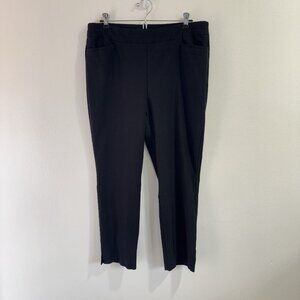 Chico's Pants Size 2.5R / 14R Black Straight Leg Crop Stretch Pull On High Rise